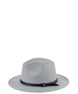 Plain Felt Fedora Hat HA320041 GRAY